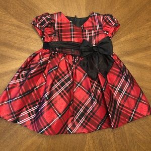 Bonnie Baby metallic plaid Christmas dress